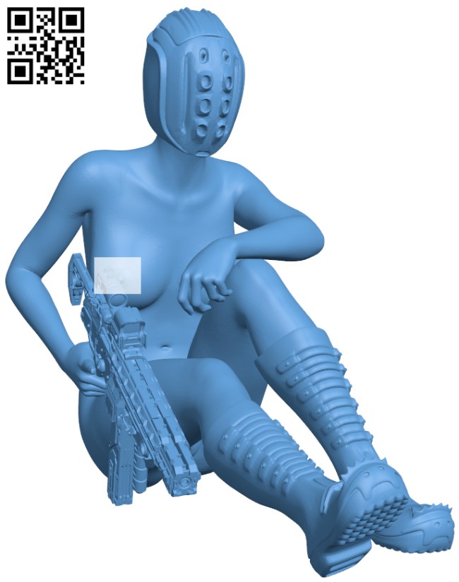 Female gunner H011604 file stl free download 3D Model for CNC and 3d printer