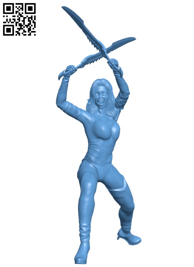 Female warrior H011605 file stl free download 3D Model for CNC and 3d printer