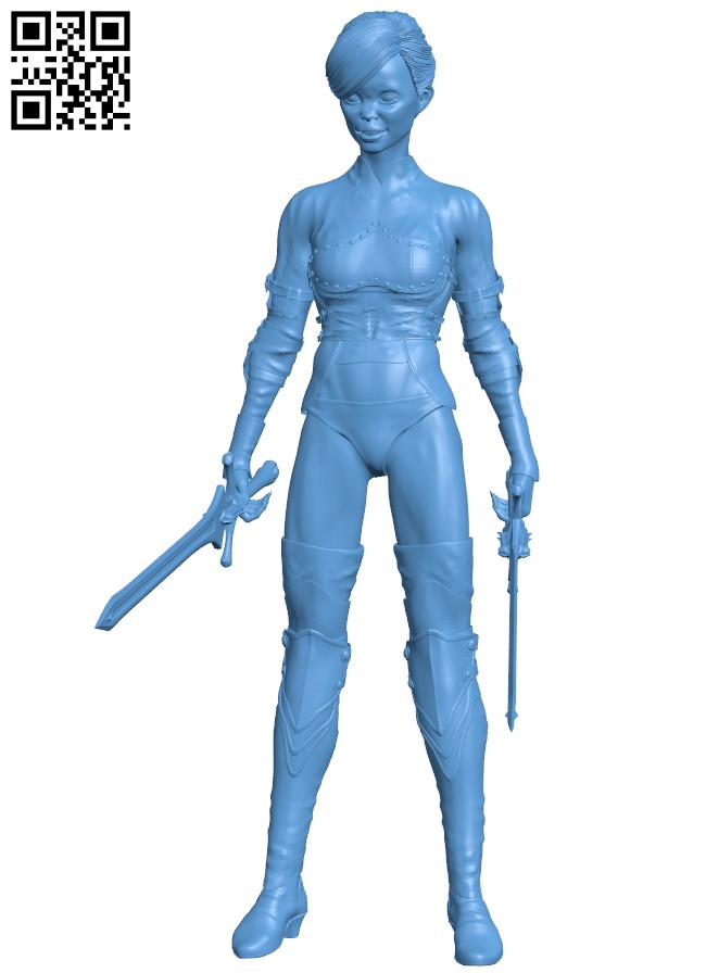 Female warrior H011636 file stl free download 3D Model for CNC and 3d printer