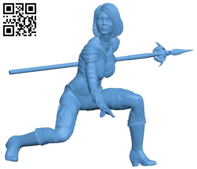 Female warrior H011637 file stl free download 3D Model for CNC and 3d printer