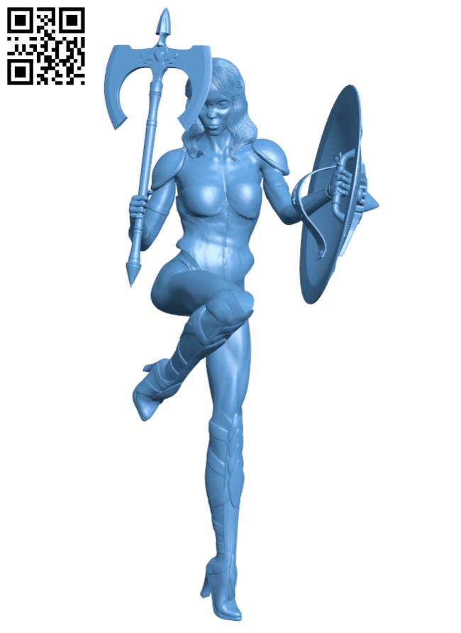 Female warrior H011650 file stl free download 3D Model for CNC and 3d printer