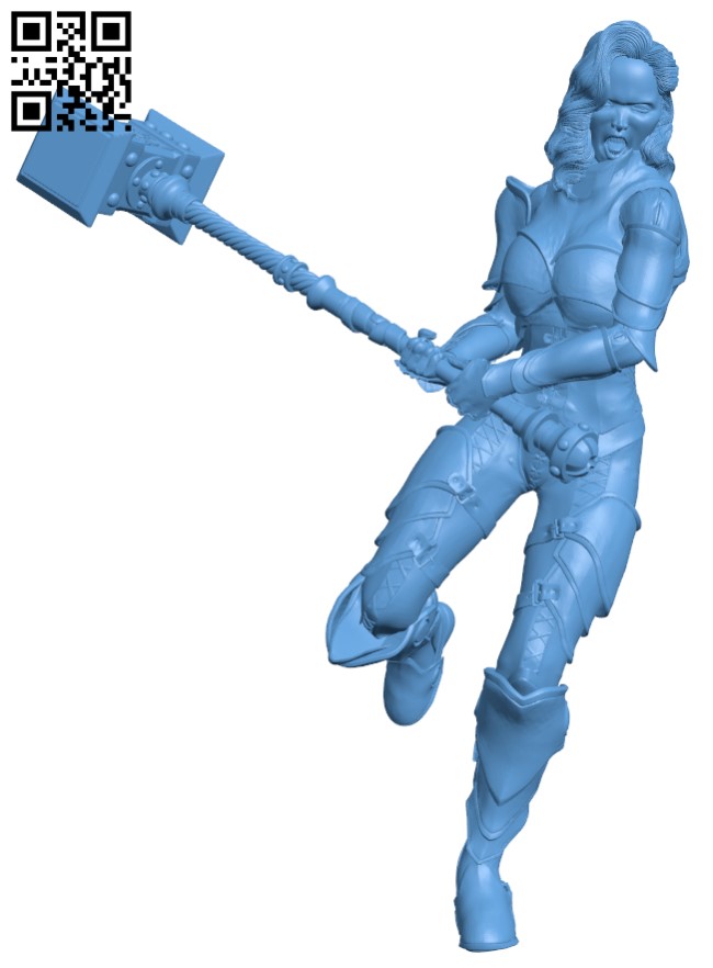 Female warrior H011666 file stl free download 3D Model for CNC and 3d printer
