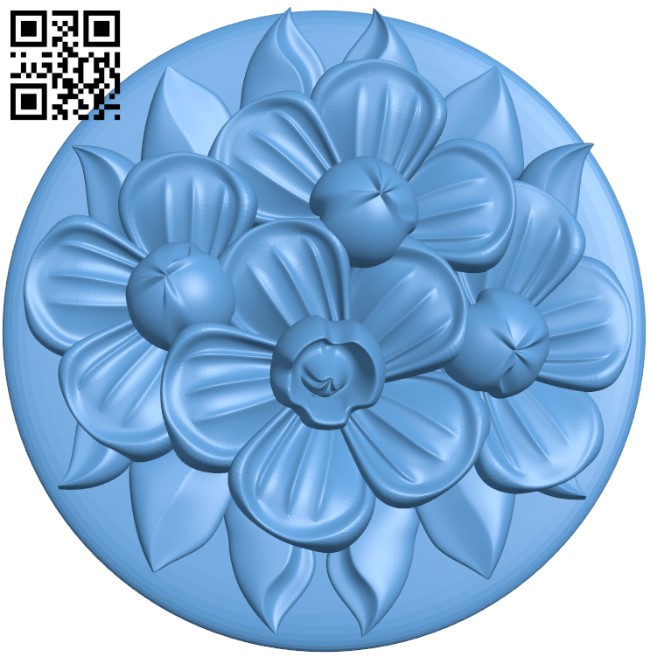 Flower painting T0003883 download free stl files 3d model for CNC wood carving