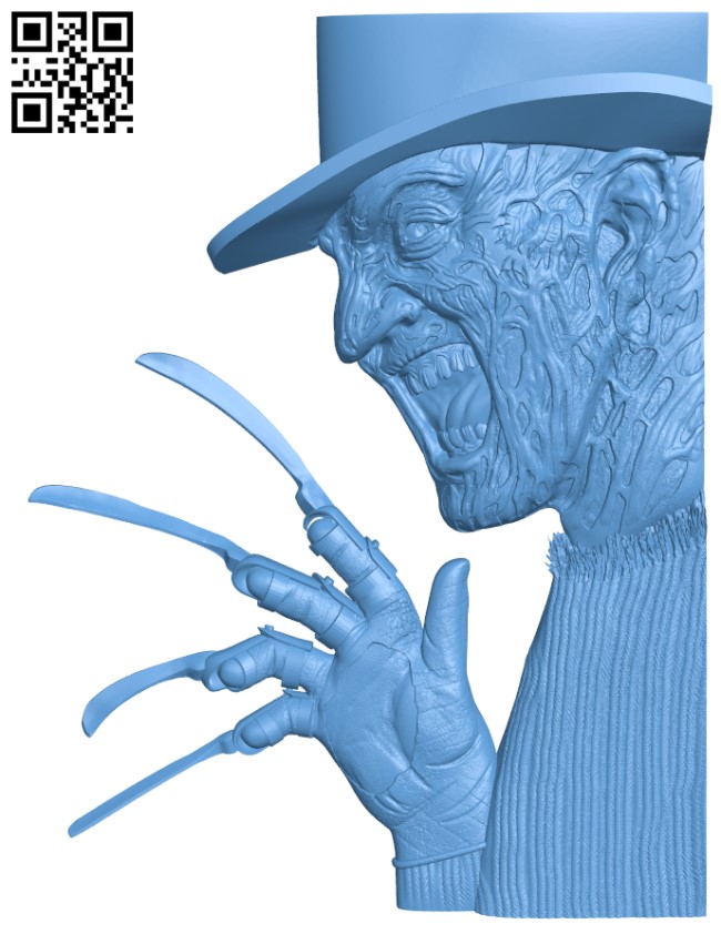 Freddy Krueger T0003948 download free stl files 3d model for CNC wood carving