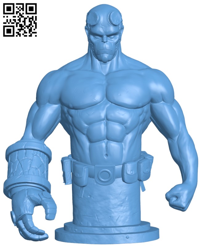 Hellboy bust H011657 file stl free download 3D Model for CNC and 3d printer