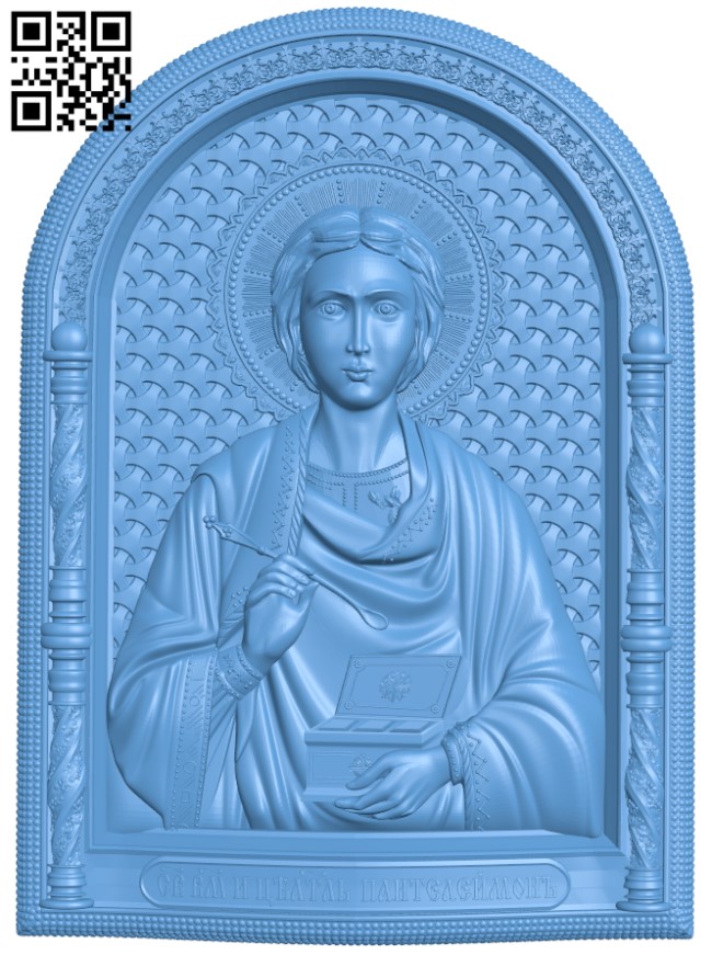 Icon Of The Healer Panteleimon T0003964 download free stl files 3d model for CNC wood carving