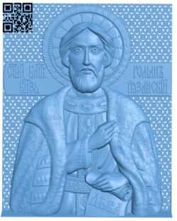 Icon of the Holy Prince Roman Ryazansky T0003965 download free stl files 3d model for CNC wood carving