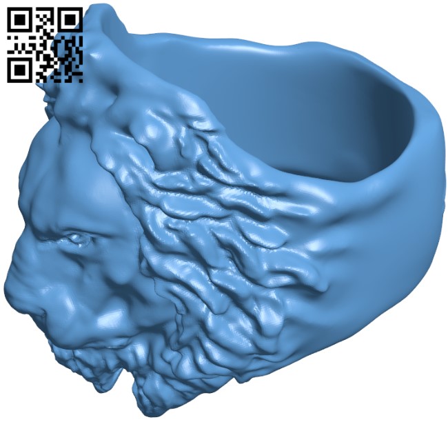 Lion head ring H011705 file stl free download 3D Model for CNC and 3d printer