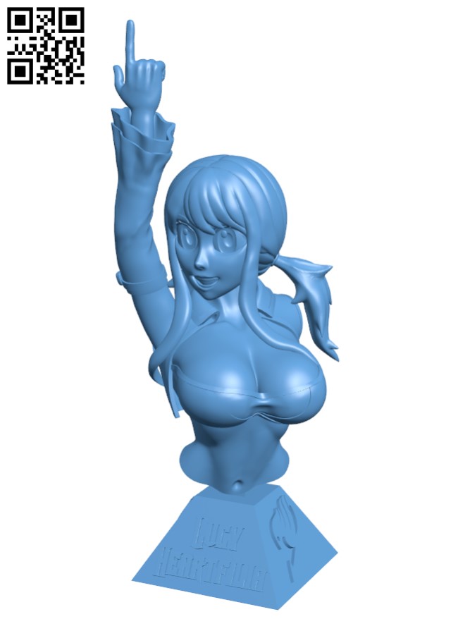 Lucy Heartfilia bust H011706 file stl free download 3D Model for CNC and 3d printer