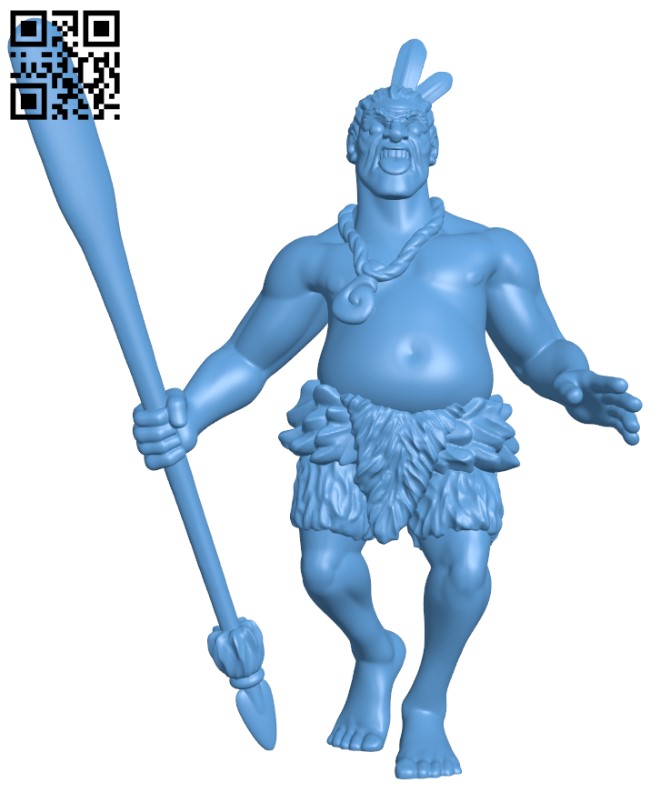 Maori Man H011710 file stl free download 3D Model for CNC and 3d printer