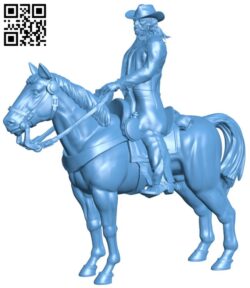 Old cowboy on horseback H011721 file stl free download 3D Model for CNC and 3d printer