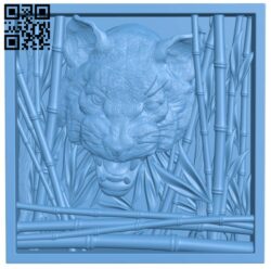 Painting of a tiger in a bamboo T0003911 download free stl files 3d model for CNC wood carving