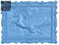 Painting of a unicorn and a girl T0003912 download free stl files 3d model for CNC wood carving