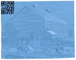 Picture of a truck in front of the house T0004034 download free stl files 3d model for CNC wood carving