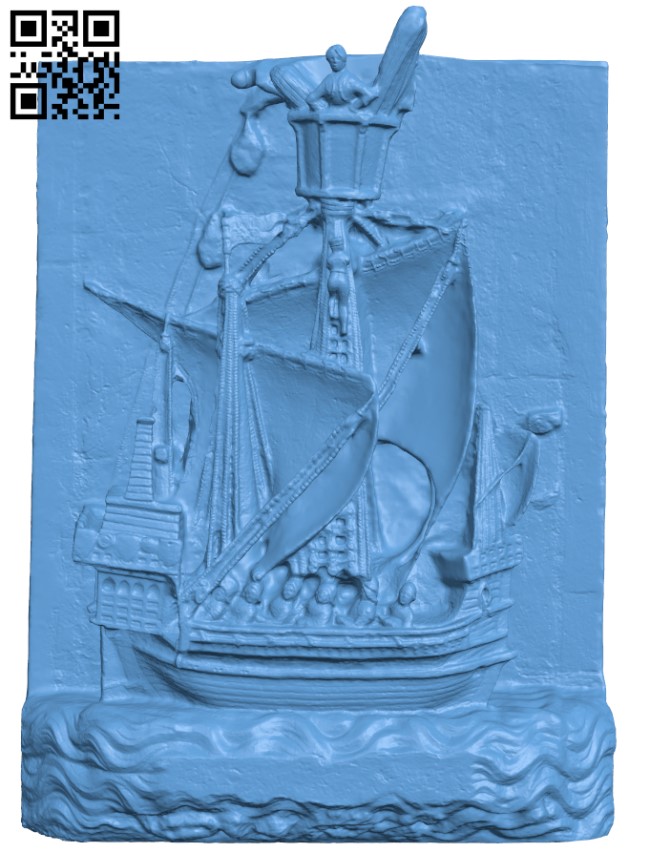 Sailboat painting T0003918 download free stl files 3d model for CNC wood carving