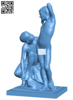 Two bare boys H011791 file stl free download 3D Model for CNC and 3d printer