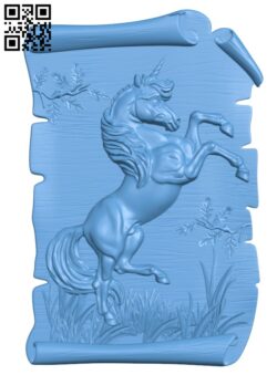 Unicorn painting T0004040 download free stl files 3d model for CNC wood carving