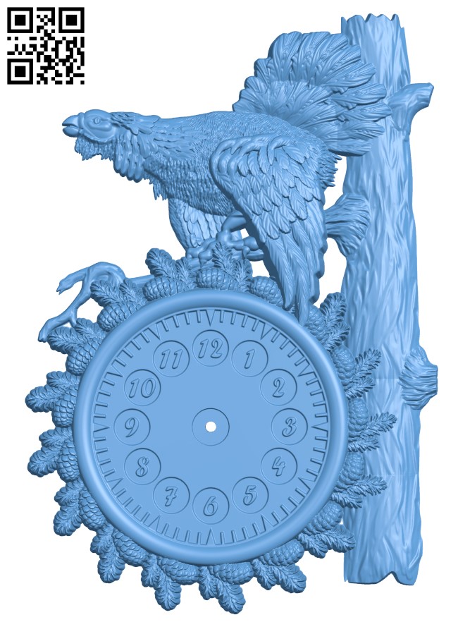 Wall clock pattern T0003980 download free stl files 3d model for CNC wood carving