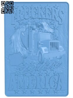 American trucker logo T0004221 download free stl files 3d model for CNC wood carving