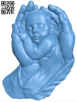 Baby in the palms T0004463 download free stl files 3d model for CNC wood carving