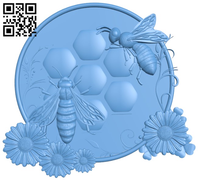 Bees T0004421 download free stl files 3d model for CNC wood carving