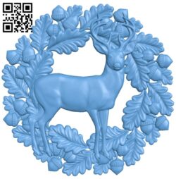 Deer painting T0004390 download free stl files 3d model for CNC wood carving