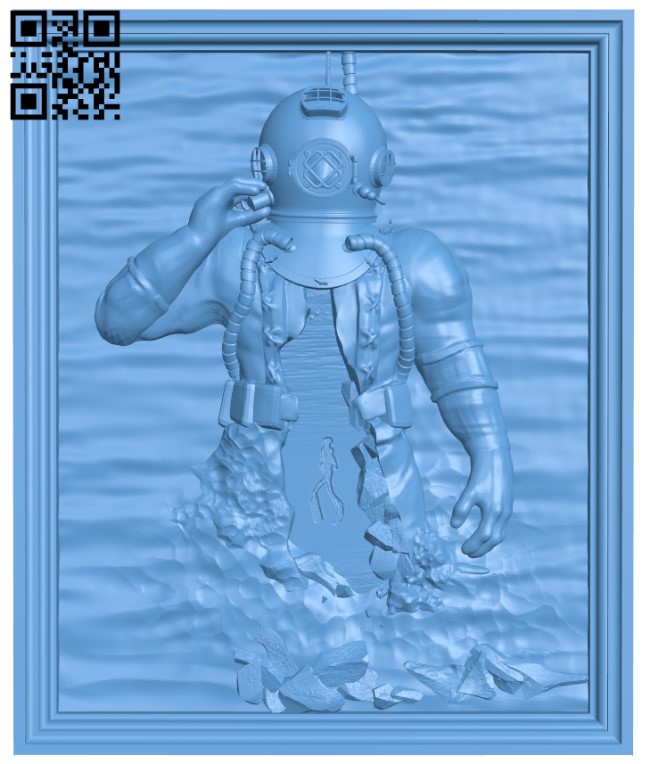 Diver T0004468 download free stl files 3d model for CNC wood carving