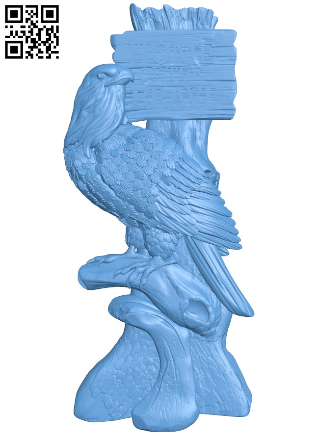 Eagle painting T0004428 download free stl files 3d model for CNC wood carving