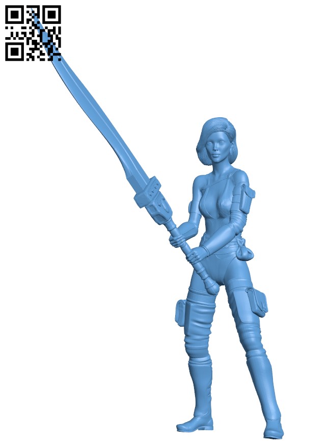 Female warrior H011862 file stl free download 3D Model for CNC and 3d printer
