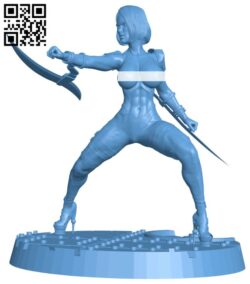 Female warrior H011864 file stl free download 3D Model for CNC and 3d printer