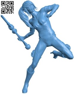 Female warrior H011865 file stl free download 3D Model for CNC and 3d printer