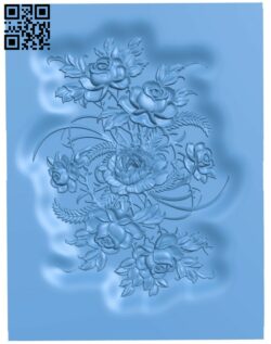 Flower painting T0004343 download free stl files 3d model for CNC wood carving