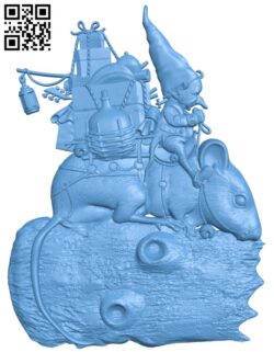 Gnome on rat T0004475 download free stl files 3d model for CNC wood carving