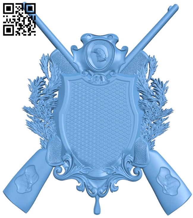 Hunting shield T0004677 download free stl files 3d model for CNC wood carving