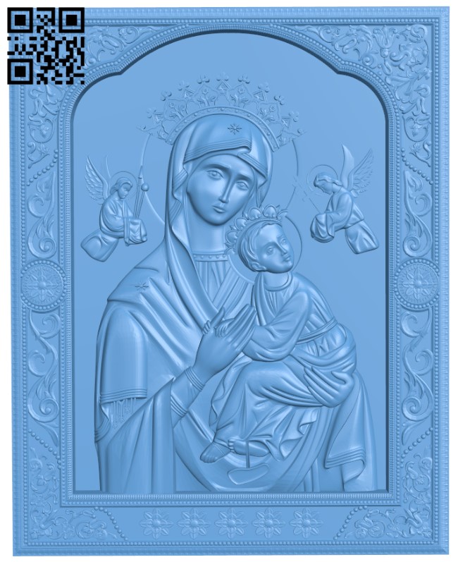 Icon of Mother of Perpetual Help T0004199 download free stl files 3d model for CNC wood carving
