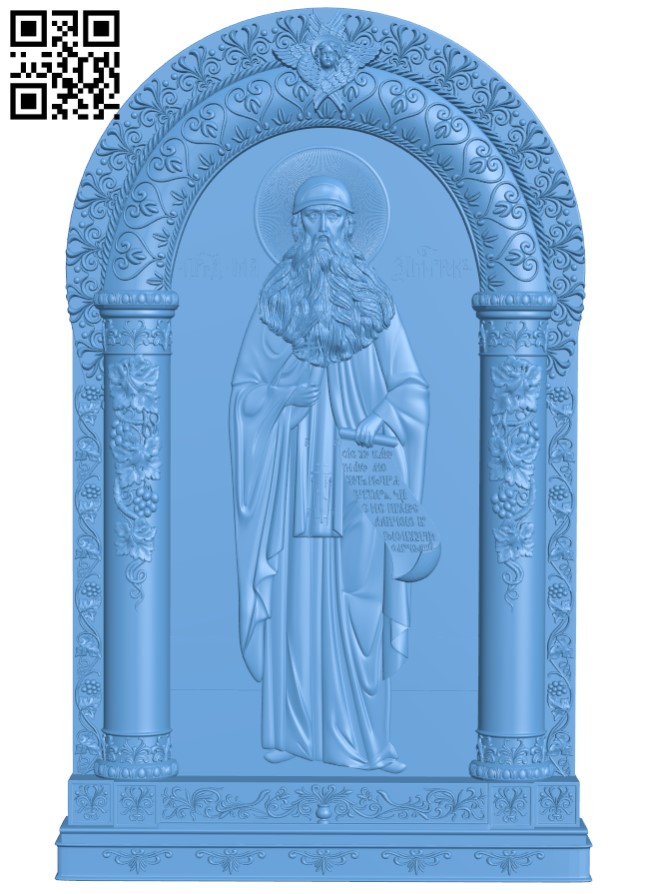 Icon of St. Maximus the Greek T0004430 download free stl files 3d model for CNC wood carving