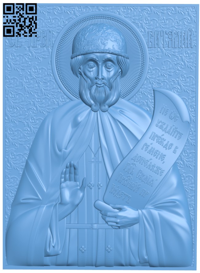 Icon of St. Vitaly of Alexandria T0004309 download free stl files 3d model for CNC wood carving