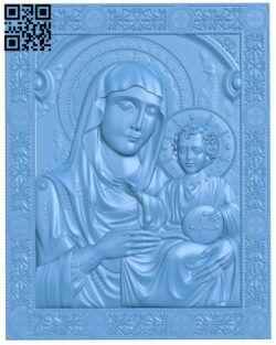 Icon of our lady of Jerusalem T0004200 download free stl files 3d model for CNC wood carving