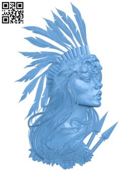 Indian woman T0004206 download free stl files 3d model for CNC wood carving