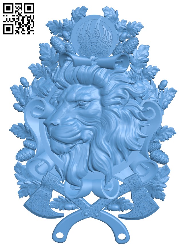 Lion head pattern T0004310 download free stl files 3d model for CNC wood carving