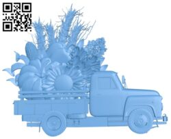 Loaded truck flowers T0004145 download free stl files 3d model for CNC wood carving