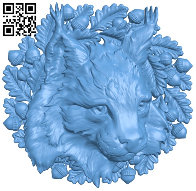Lynx painting T0004405 download free stl files 3d model for CNC wood carving