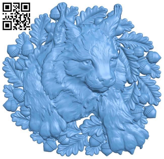 Lynx painting T0004406 download free stl files 3d model for CNC wood carving