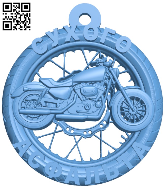 Motorcycle medal T0004679 download free stl files 3d model for CNC wood carving
