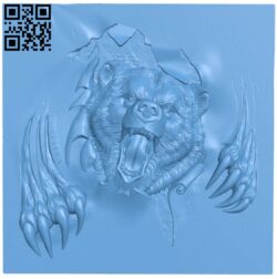 Painting of a bear with claws T0004435 download free stl files 3d model for CNC wood carving