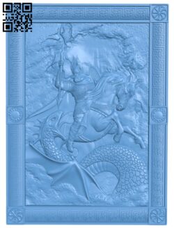 Painting of a warrior fighting a snake T0004548 download free stl files 3d model for CNC wood carving