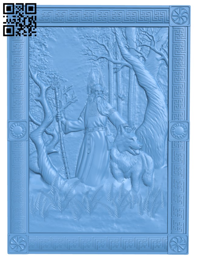 Painting of the god Belbog T0004550 download free stl files 3d model for CNC wood carving