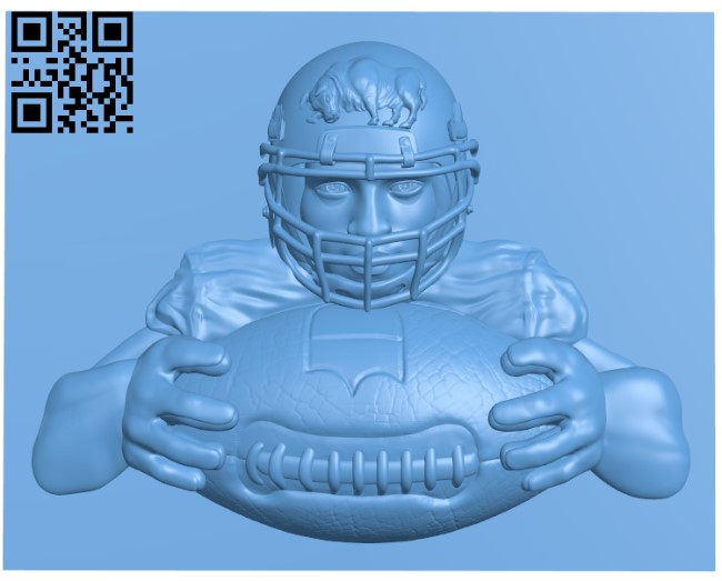 Picture of American football T0004215 download free stl files 3d model for CNC wood carving