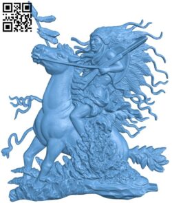 Picture of Indian warrior on horseback T0004287 download free stl files 3d model for CNC wood carving