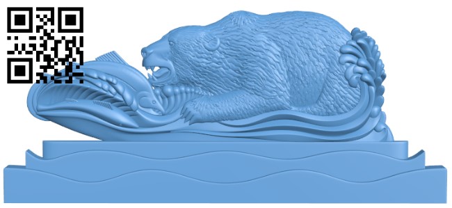 Picture of a bear hunting T0004731 download free stl files 3d model for CNC wood carving